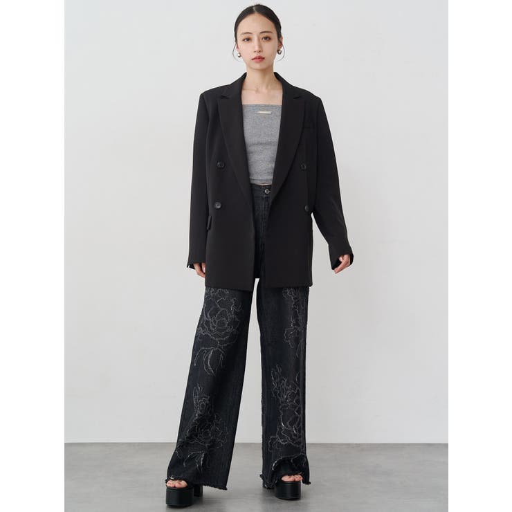 ダメージフラワーワイドデニム | MURUA | 詳細画像12 