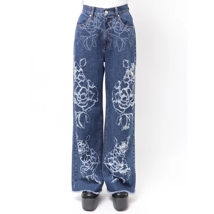 ダメージフラワーワイドデニム | MURUA | 詳細画像21 