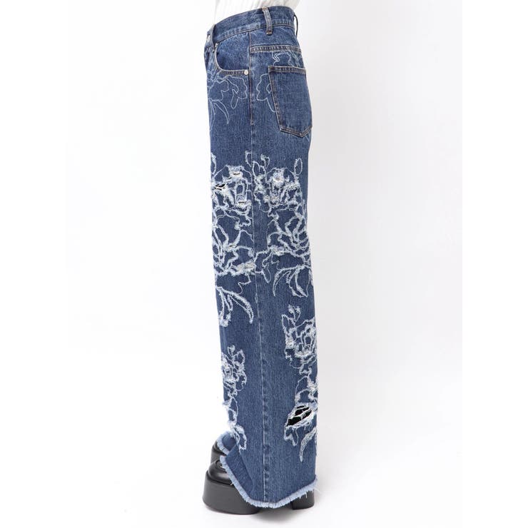 ダメージフラワーワイドデニム | MURUA | 詳細画像22 