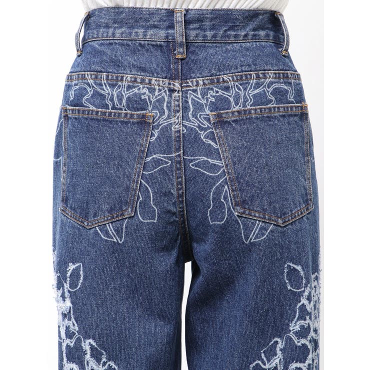 ダメージフラワーワイドデニム | MURUA | 詳細画像24 