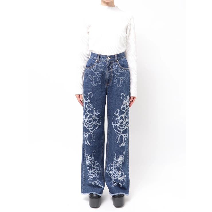 ダメージフラワーワイドデニム | MURUA | 詳細画像29 