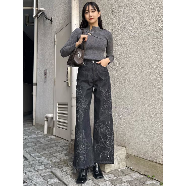 ダメージフラワーワイドデニム | MURUA | 詳細画像34 