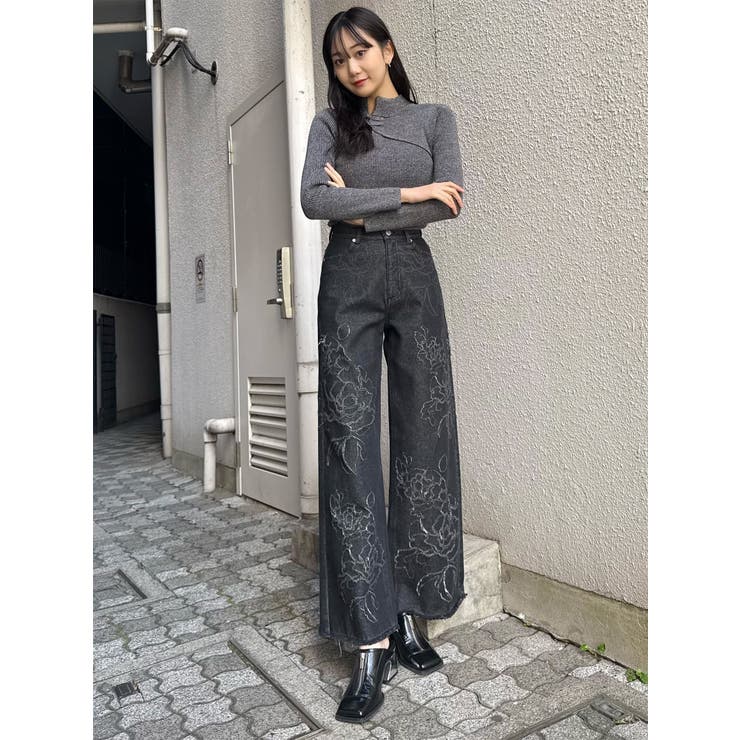 ダメージフラワーワイドデニム | MURUA | 詳細画像35 