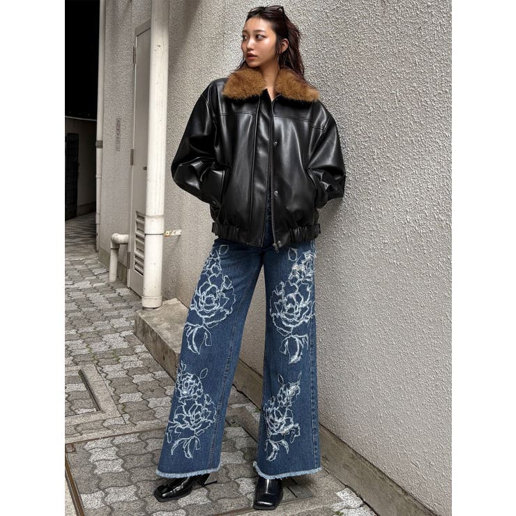 ダメージフラワーワイドデニム | MURUA | 詳細画像36 