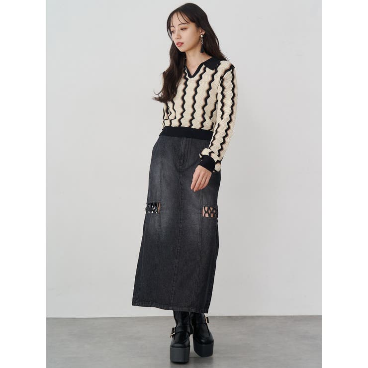 ツイストレースアップデニムスカート | MURUA | 詳細画像4 