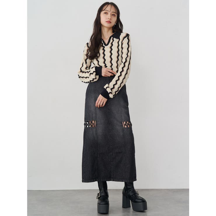 ツイストレースアップデニムスカート | MURUA | 詳細画像5 