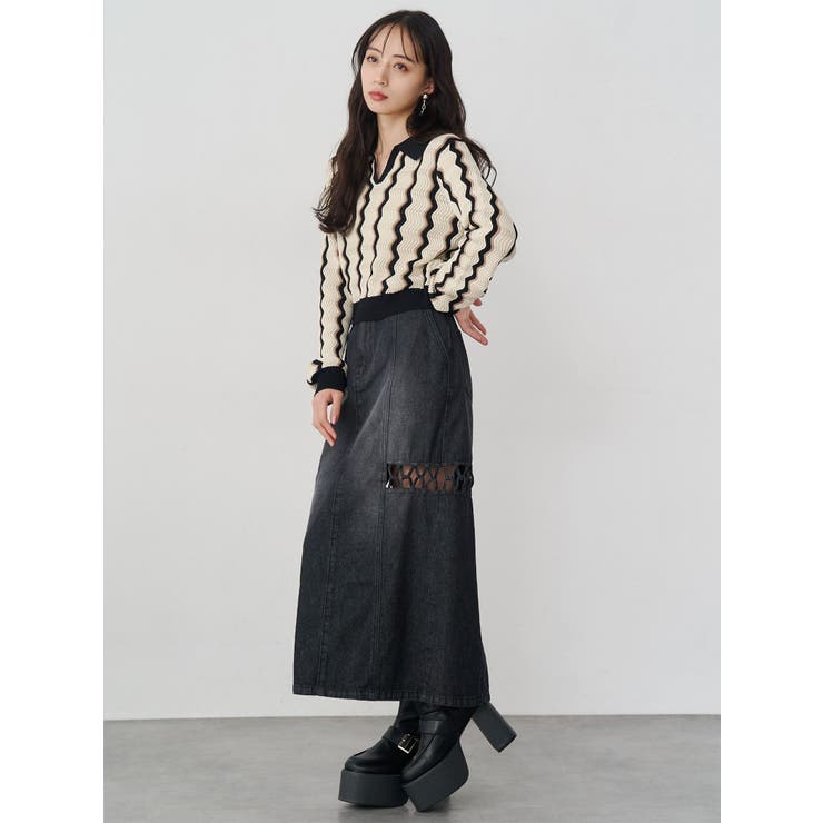 ツイストレースアップデニムスカート | MURUA | 詳細画像6 