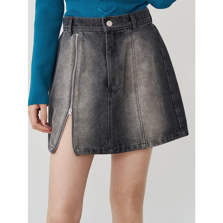 ブラック | サイドオープンデニムスカート【セット販売対象】 | MURUA