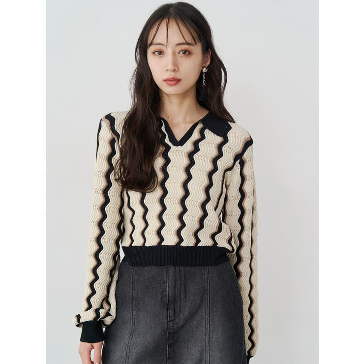 ウェーブパターンリブニット | MURUA | 詳細画像4 