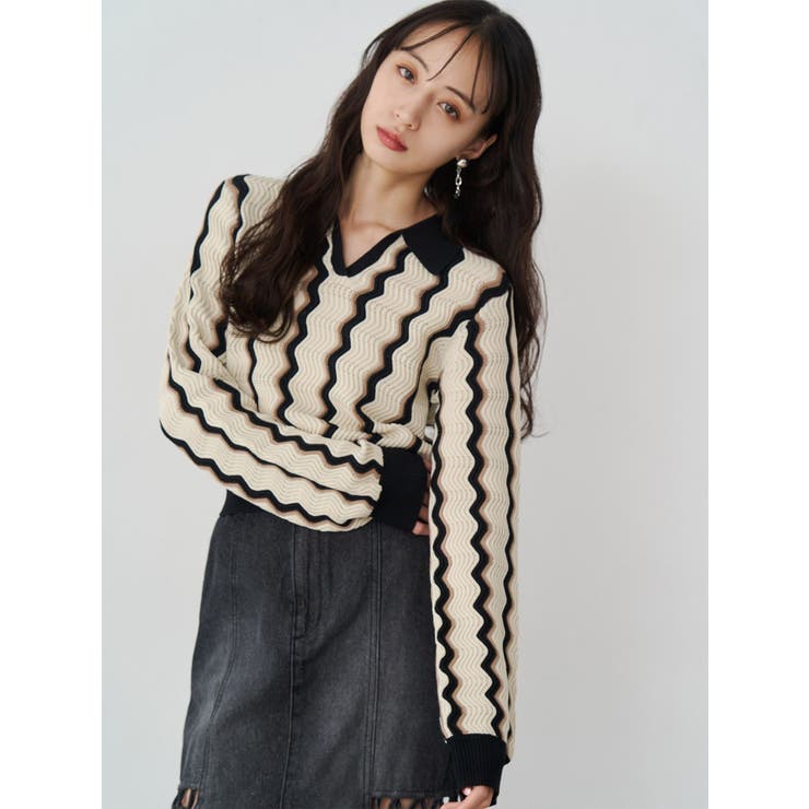 ウェーブパターンリブニット | MURUA | 詳細画像7 