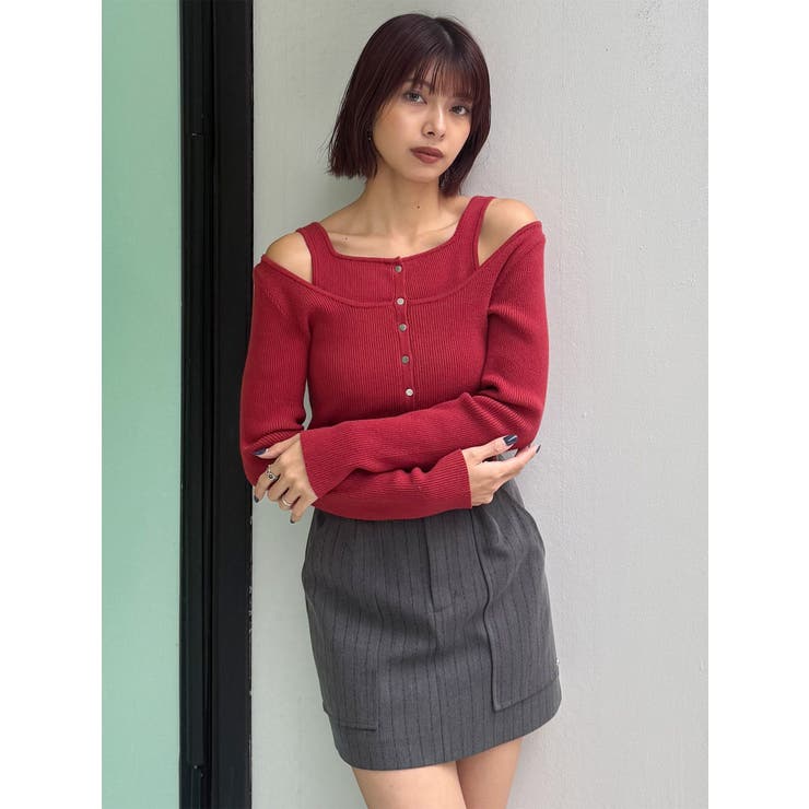 フロントボタンデザインニット | MURUA | 詳細画像23 