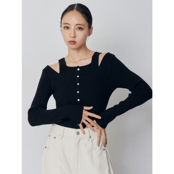 フロントボタンデザインニット | MURUA | 詳細画像4 