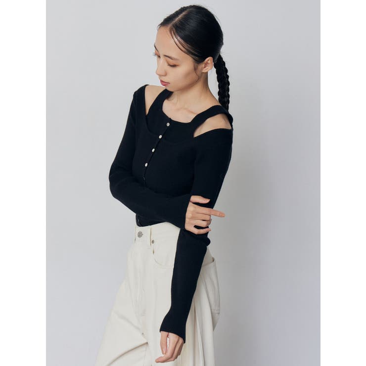 フロントボタンデザインニット | MURUA | 詳細画像6 