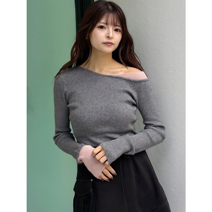 レイヤードワンショルニット | MURUA | 詳細画像3 