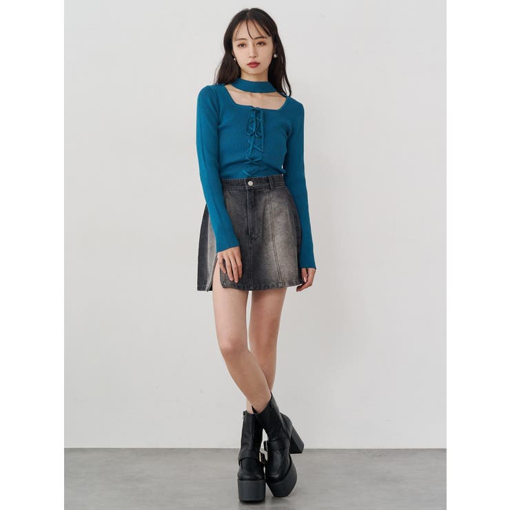 フロントレースアップニット | MURUA | 詳細画像18 