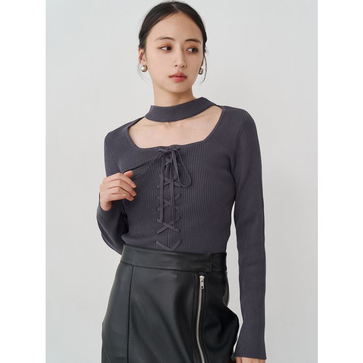 フロントレースアップニット | MURUA | 詳細画像2 