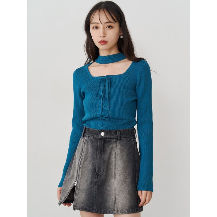 フロントレースアップニット | MURUA | 詳細画像3 