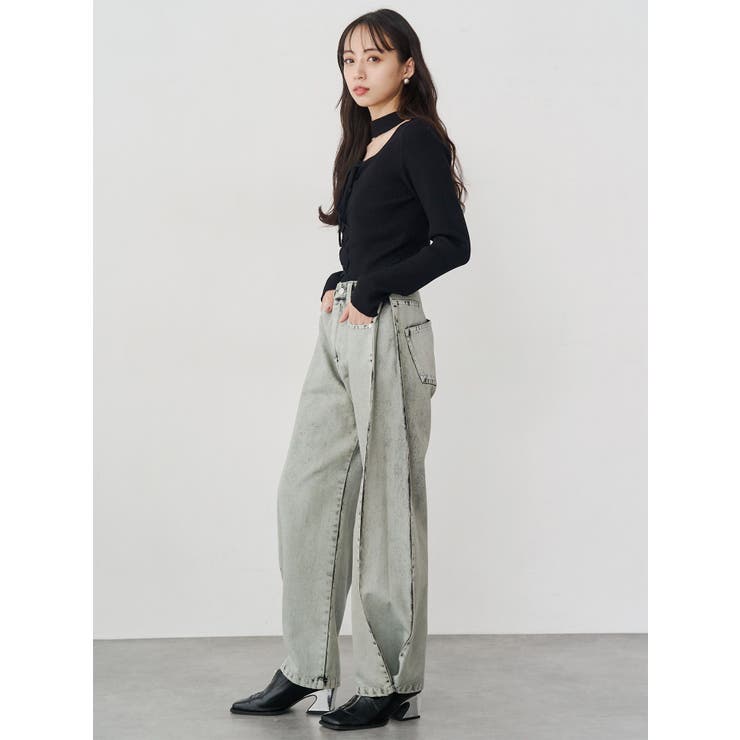 フロントレースアップニット | MURUA | 詳細画像9 