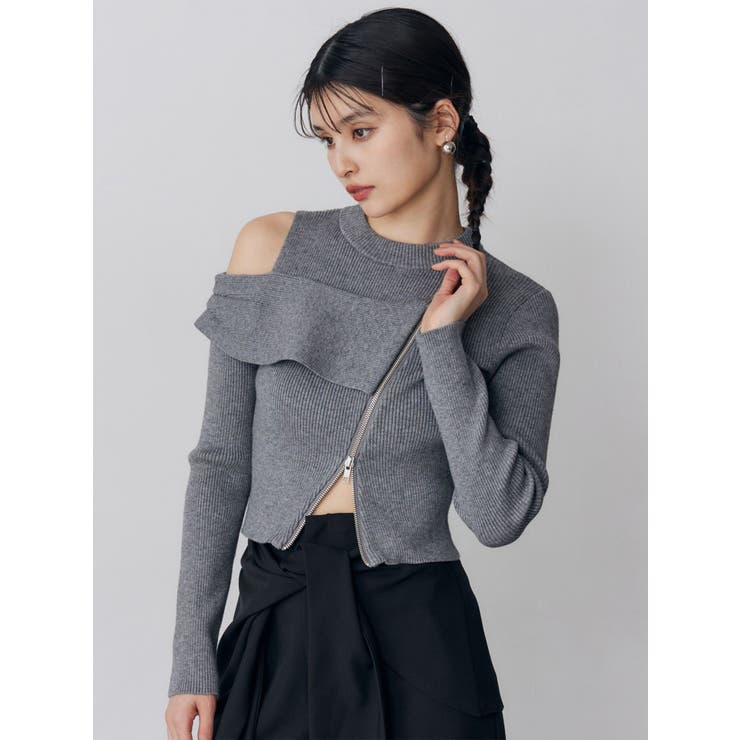 ワンショルダーZIPニット | MURUA | 詳細画像12 