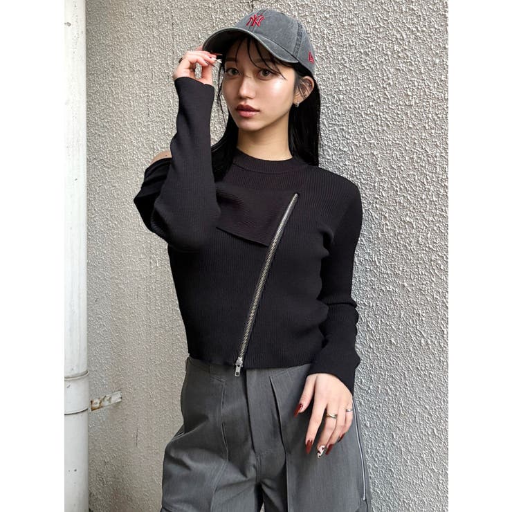 ワンショルダーZIPニット | MURUA | 詳細画像26 