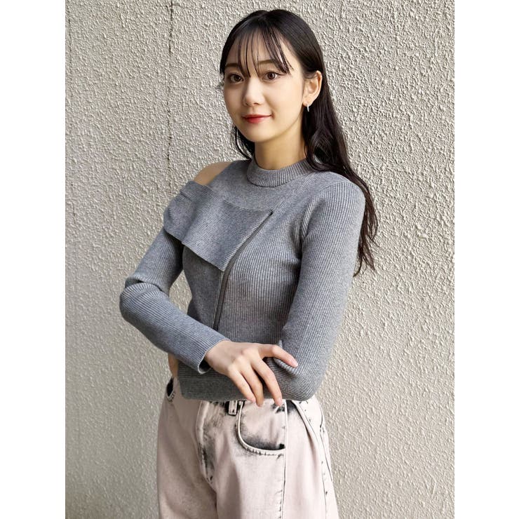 ワンショルダーZIPニット | MURUA | 詳細画像30 