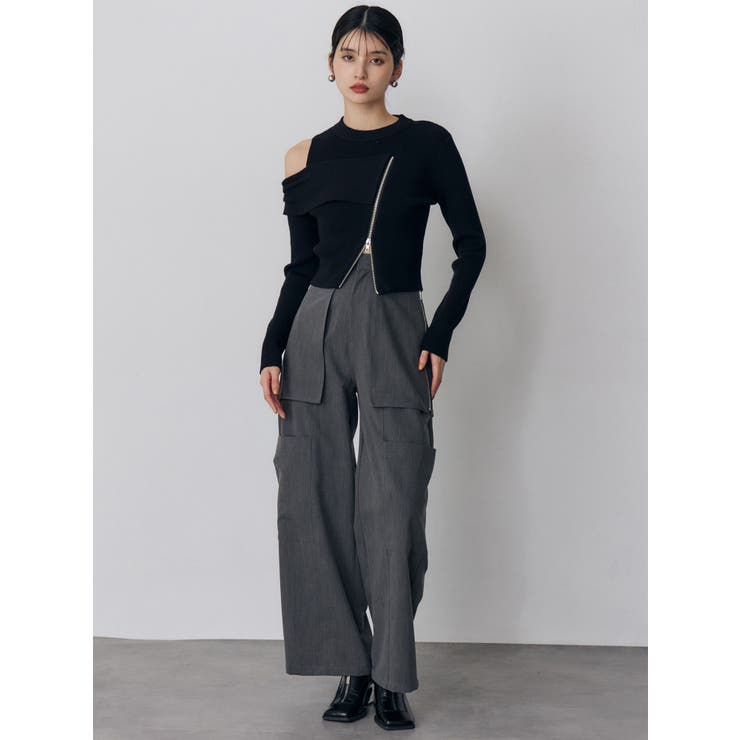 ワンショルダーZIPニット | MURUA | 詳細画像9 