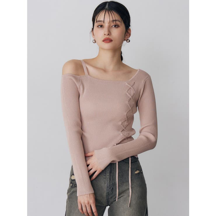 ワンショルダーレースアップニット | MURUA | 詳細画像16 