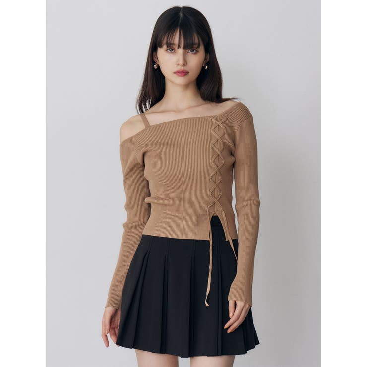 ワンショルダーレースアップニット | MURUA | 詳細画像21 