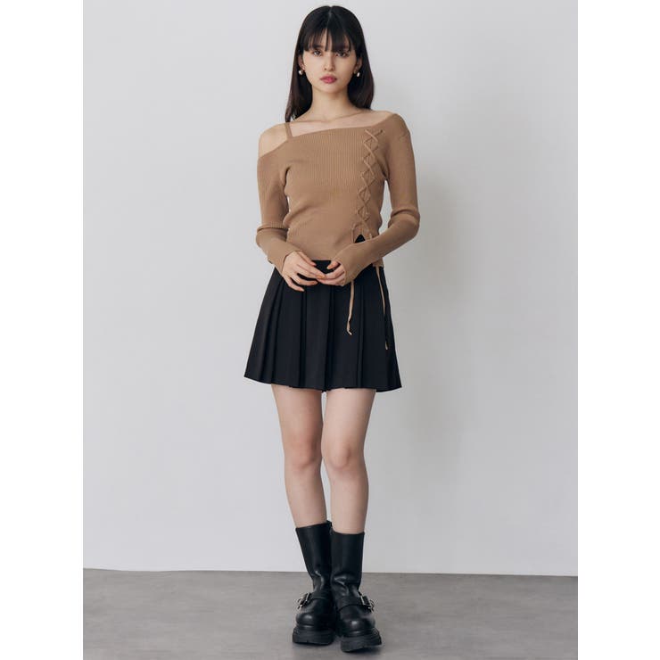 ワンショルダーレースアップニット | MURUA | 詳細画像24 