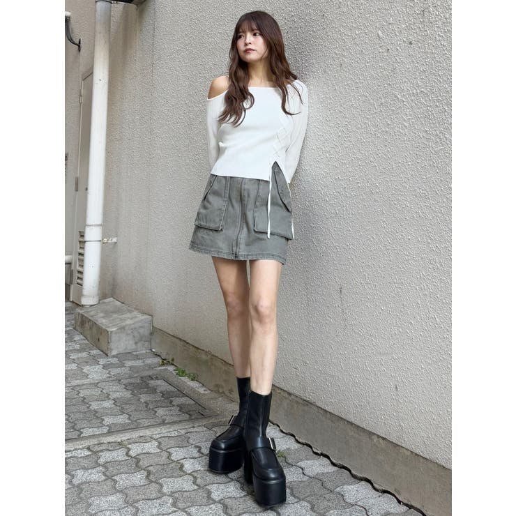 ワンショルダーレースアップニット | MURUA | 詳細画像29 