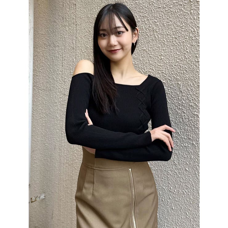 ワンショルダーレースアップニット | MURUA | 詳細画像30 