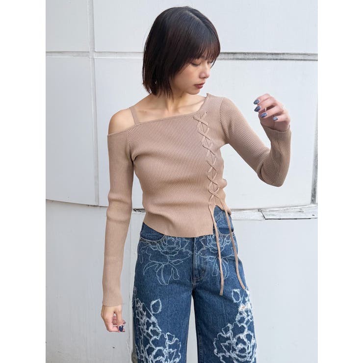 ワンショルダーレースアップニット | MURUA | 詳細画像33 