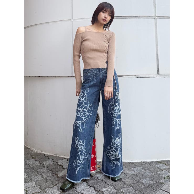 ワンショルダーレースアップニット | MURUA | 詳細画像35 