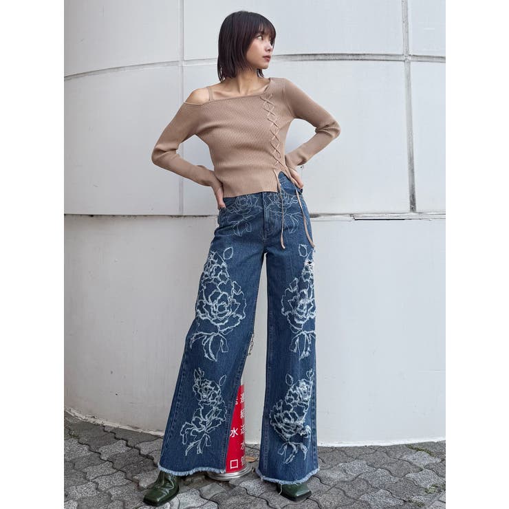 ワンショルダーレースアップニット | MURUA | 詳細画像36 