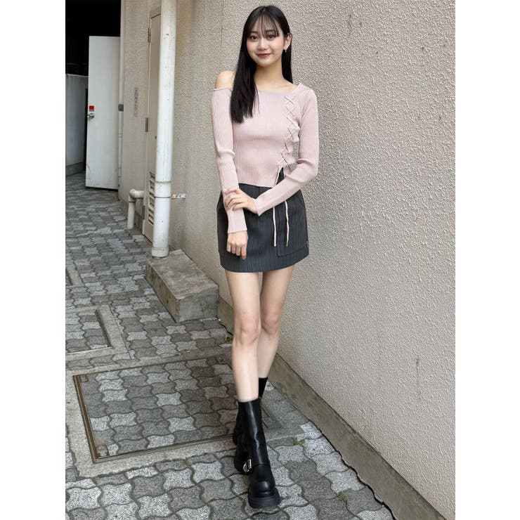 ワンショルダーレースアップニット | MURUA | 詳細画像40 