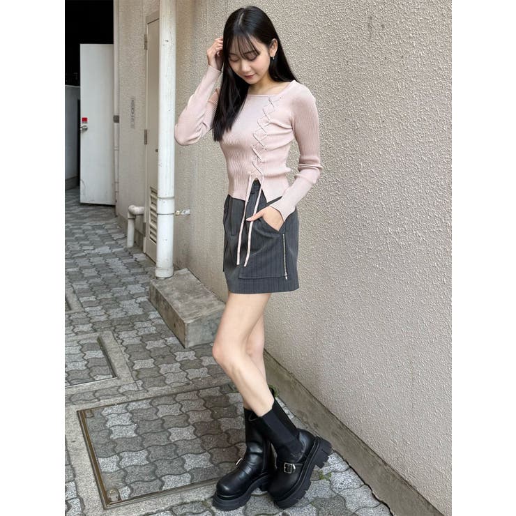 ワンショルダーレースアップニット | MURUA | 詳細画像41 