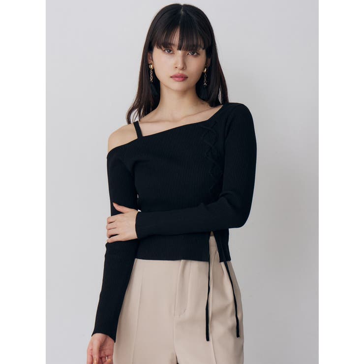 ワンショルダーレースアップニット | MURUA | 詳細画像6 