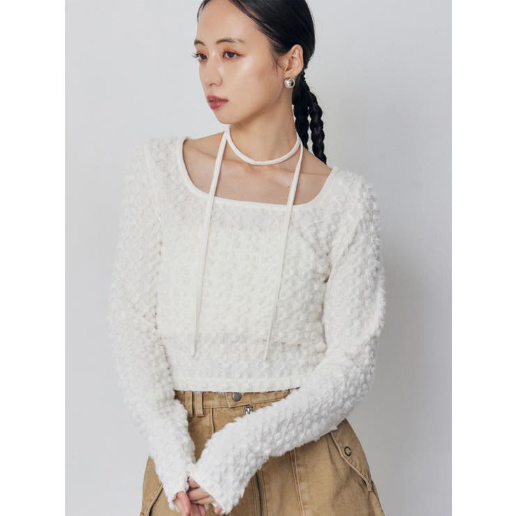 リボンタイフェザートップス | MURUA | 詳細画像1 