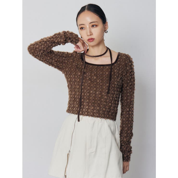 リボンタイフェザートップス | MURUA | 詳細画像3 