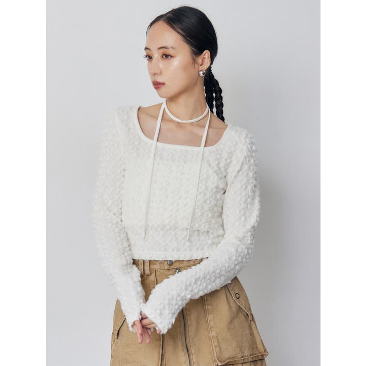 リボンタイフェザートップス | MURUA | 詳細画像4 