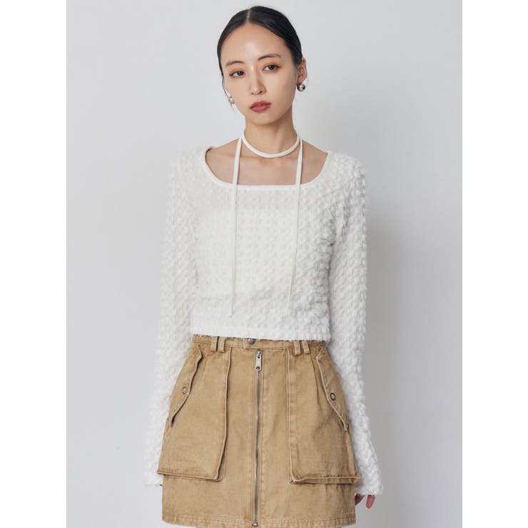 リボンタイフェザートップス | MURUA | 詳細画像9 