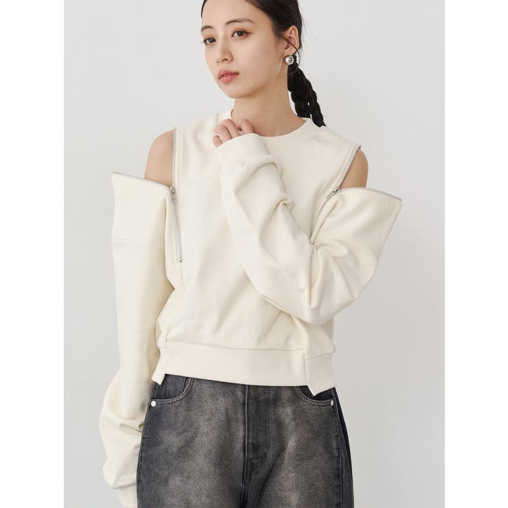 ホワイト | 2WAYジップスウェット | MURUA