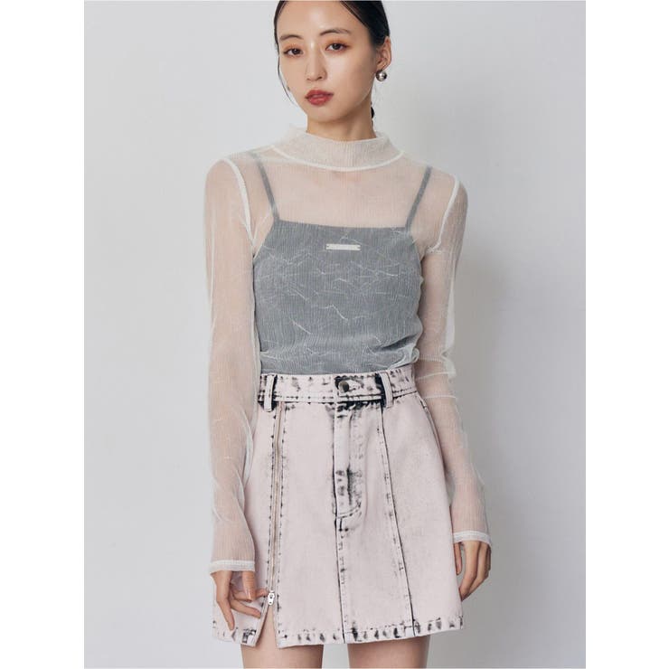 プリーツシアーハイネックトップス | MURUA | 詳細画像1 