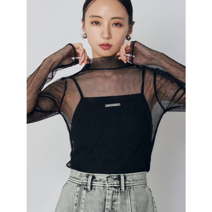 ブラック | ロゴプレートスクエアキャミ | MURUA