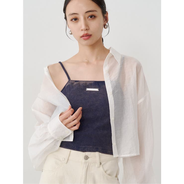 ネイビー | ロゴプレートスクエアキャミ | MURUA