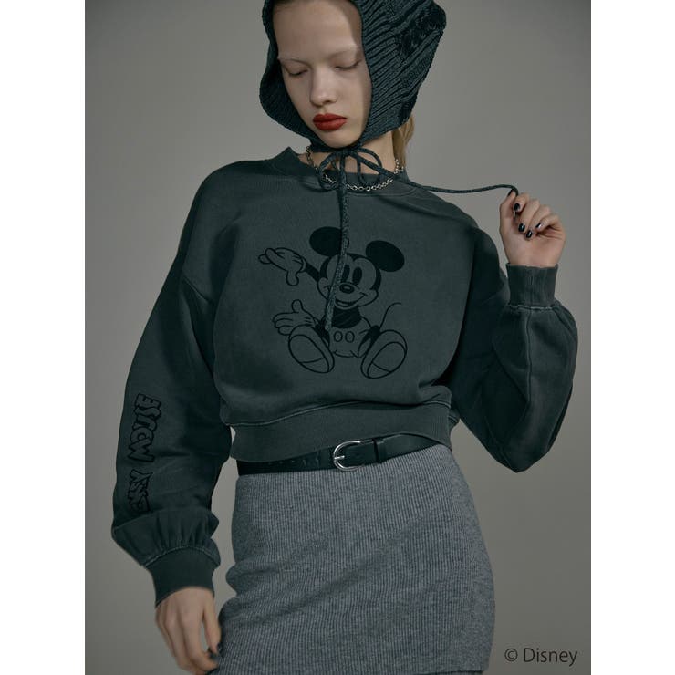 【ミッキーマウス】フロッキーデザインスウェット | MURUA | 詳細画像2 