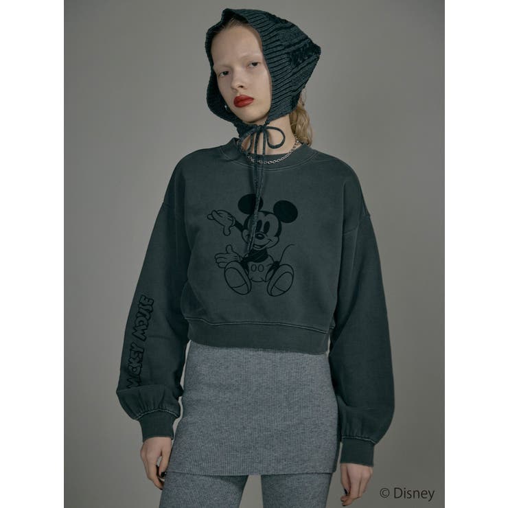 【ミッキーマウス】フロッキーデザインスウェット | MURUA | 詳細画像3 