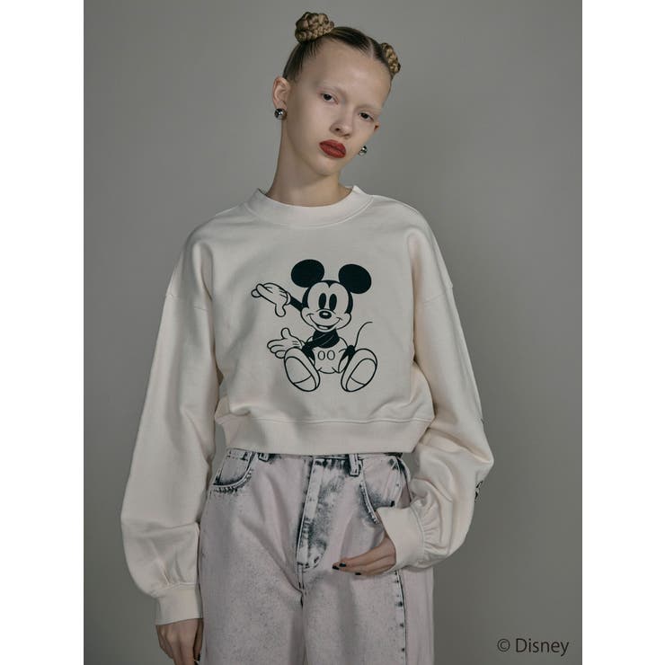 【ミッキーマウス】フロッキーデザインスウェット | MURUA | 詳細画像7 