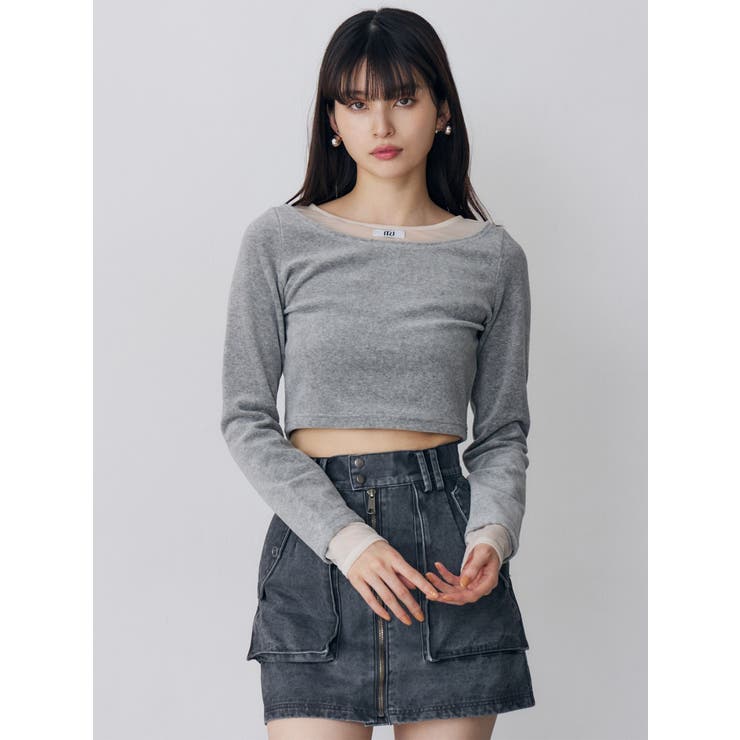 シアードッキングベロアトップス | MURUA | 詳細画像10 