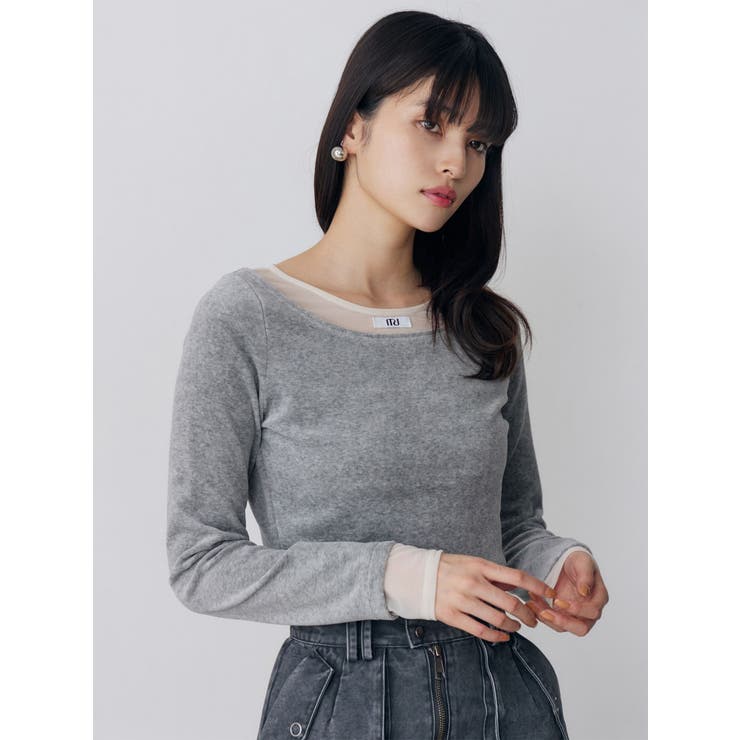 シアードッキングベロアトップス | MURUA | 詳細画像3 